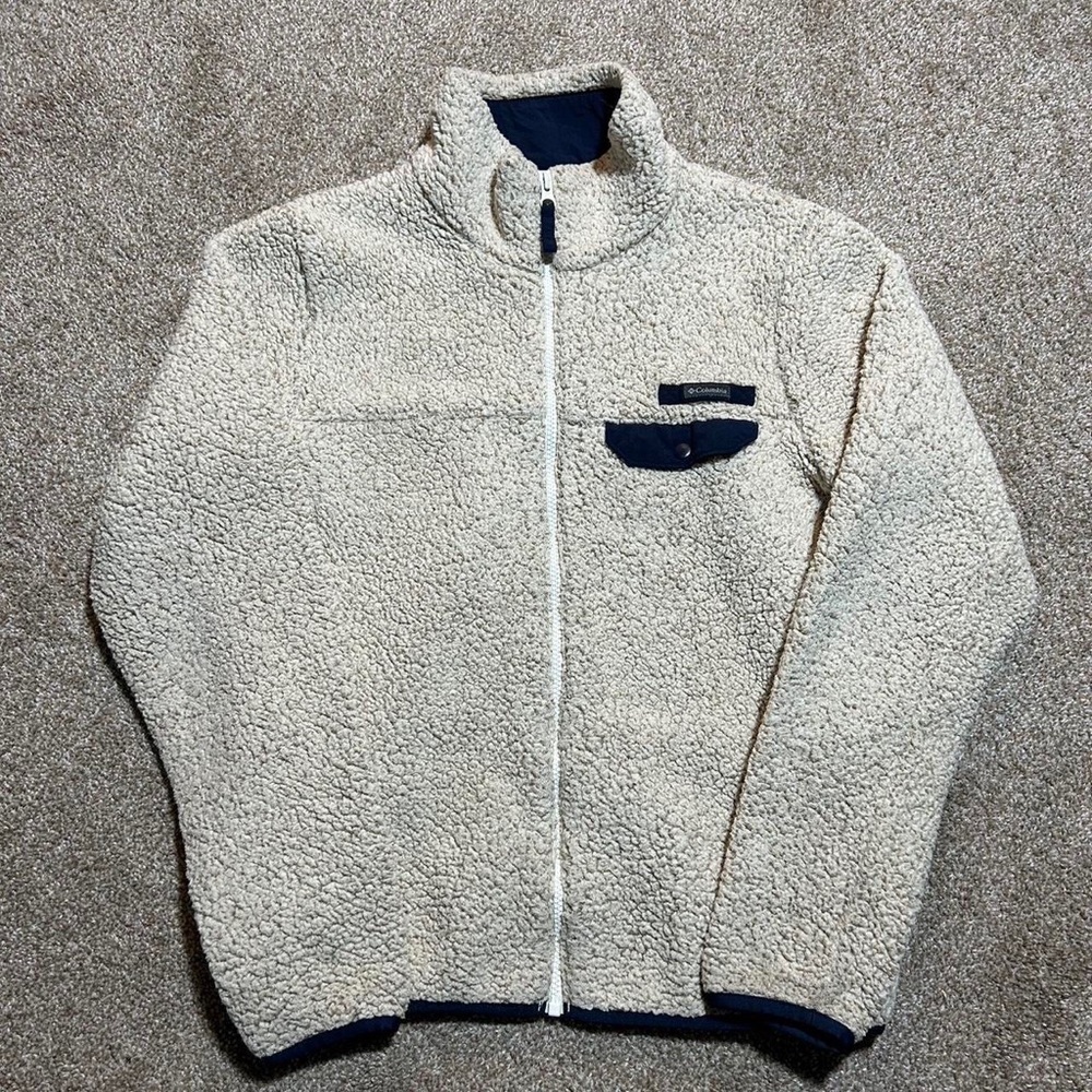 Vintage Y2K Columbia deep pile zip up fleece jacket